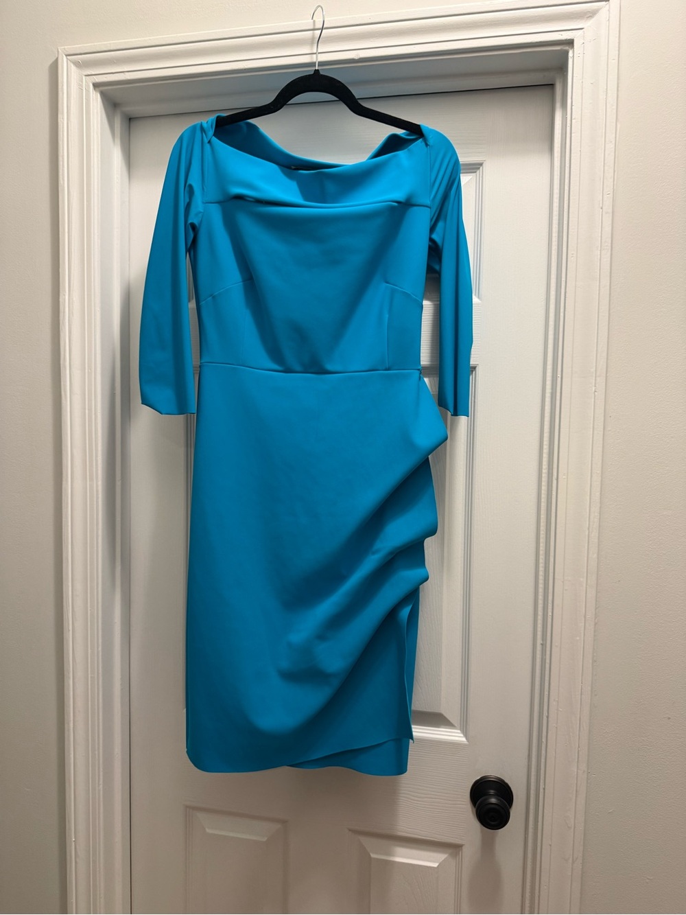 Chiara Boni Vibrant Turquoise Boat Neck Dress